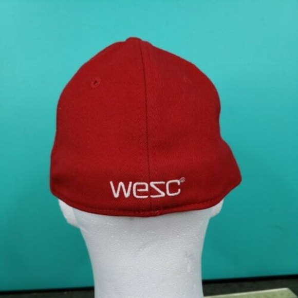 WESC We Are The Superlative Conspiracy Ball Cap Hat  Baseball Red White Logo - Picture 3 of 7